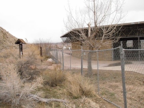 Construction fencing at visitor center, April 2010