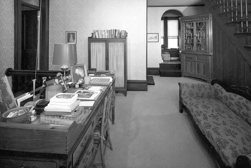 Second floor central hall, looking west.