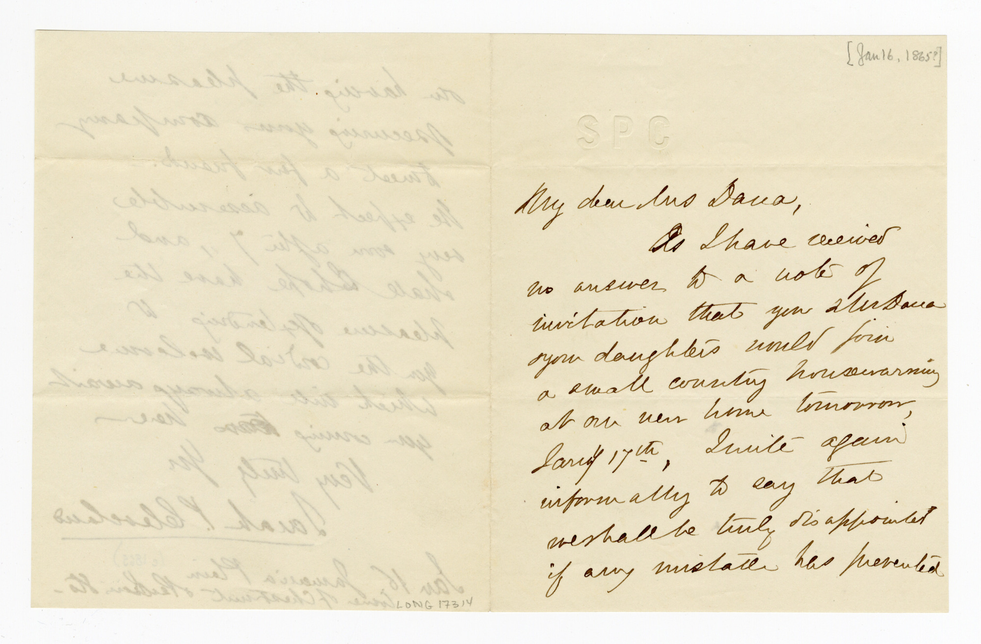 Manuscript letter