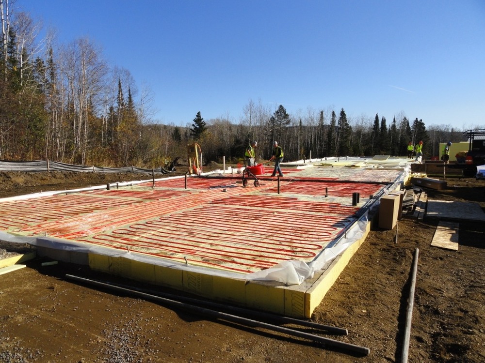 Installing in floor heat.