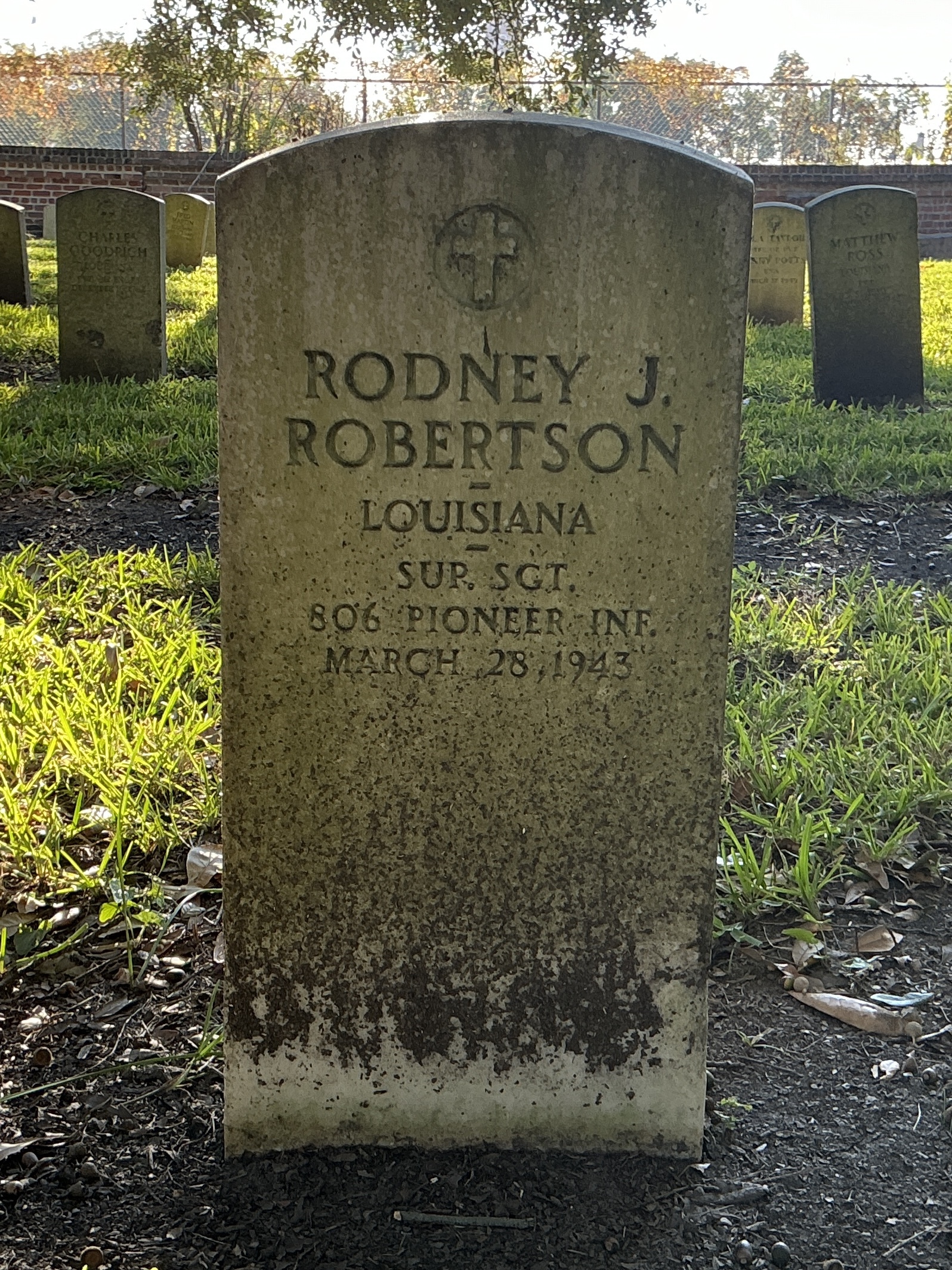 Front of upright marble headstone with flat face.