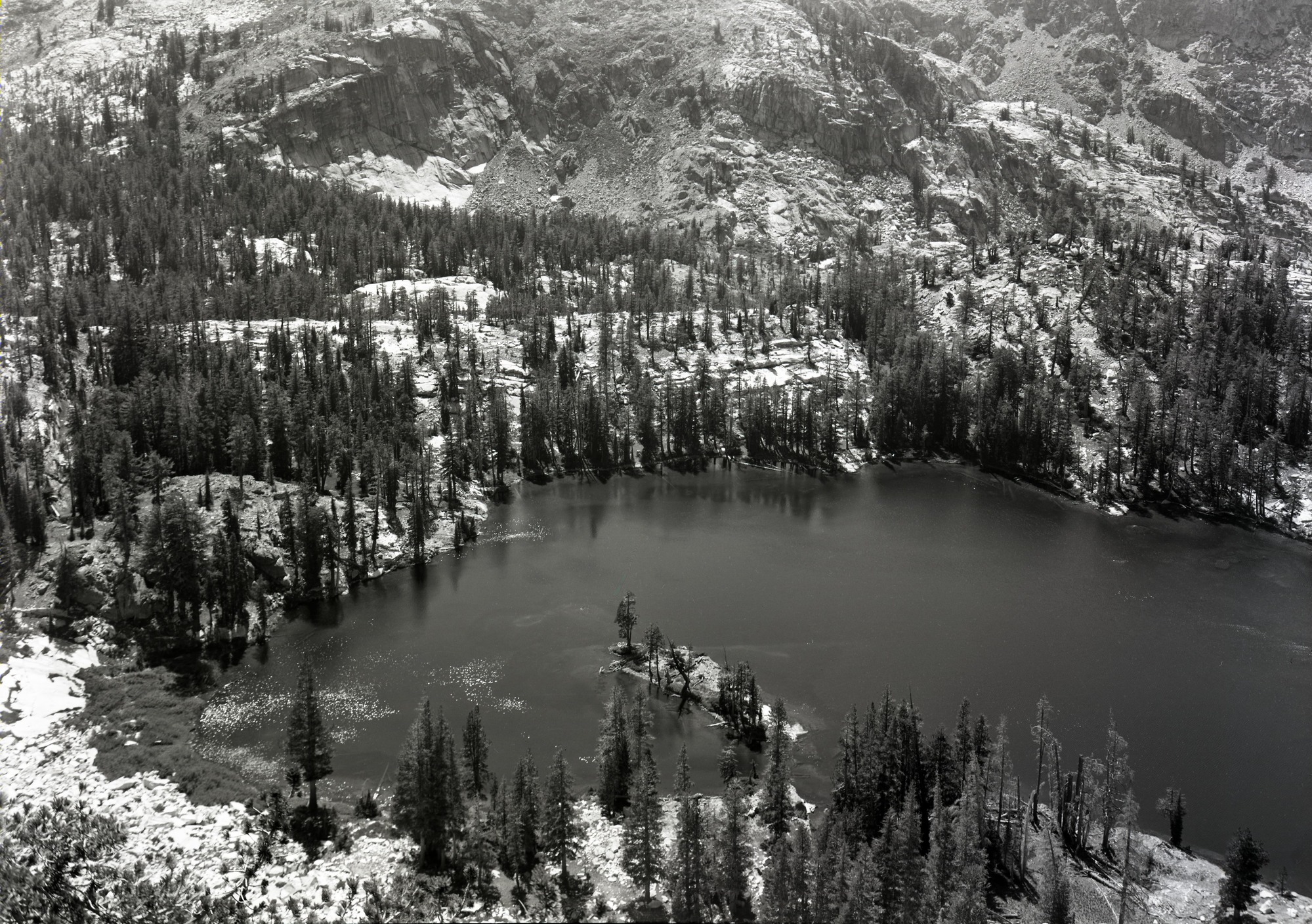 One of ten lakes from top of Grand Mt. looking west.