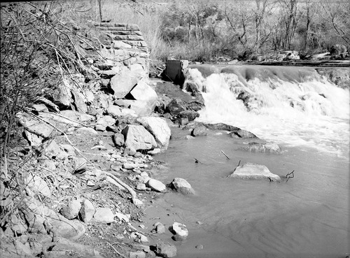 Diversion dam North Fork of Virgin River for diverting water to campground irrigation ditch.