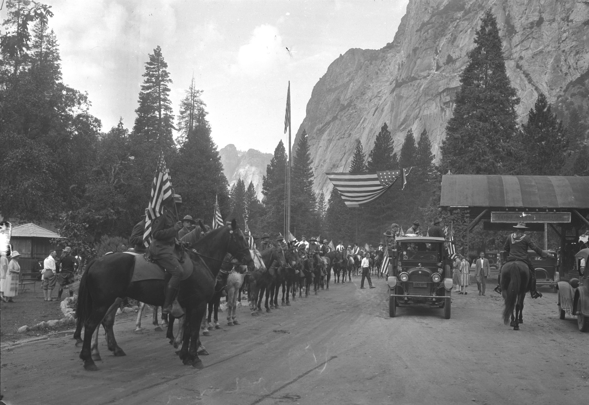 In front of Yosemite Lodge