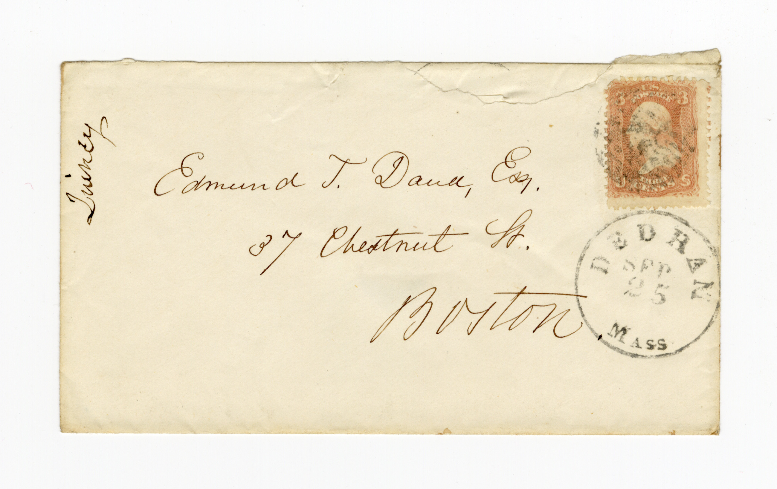 Manuscript letter envelope