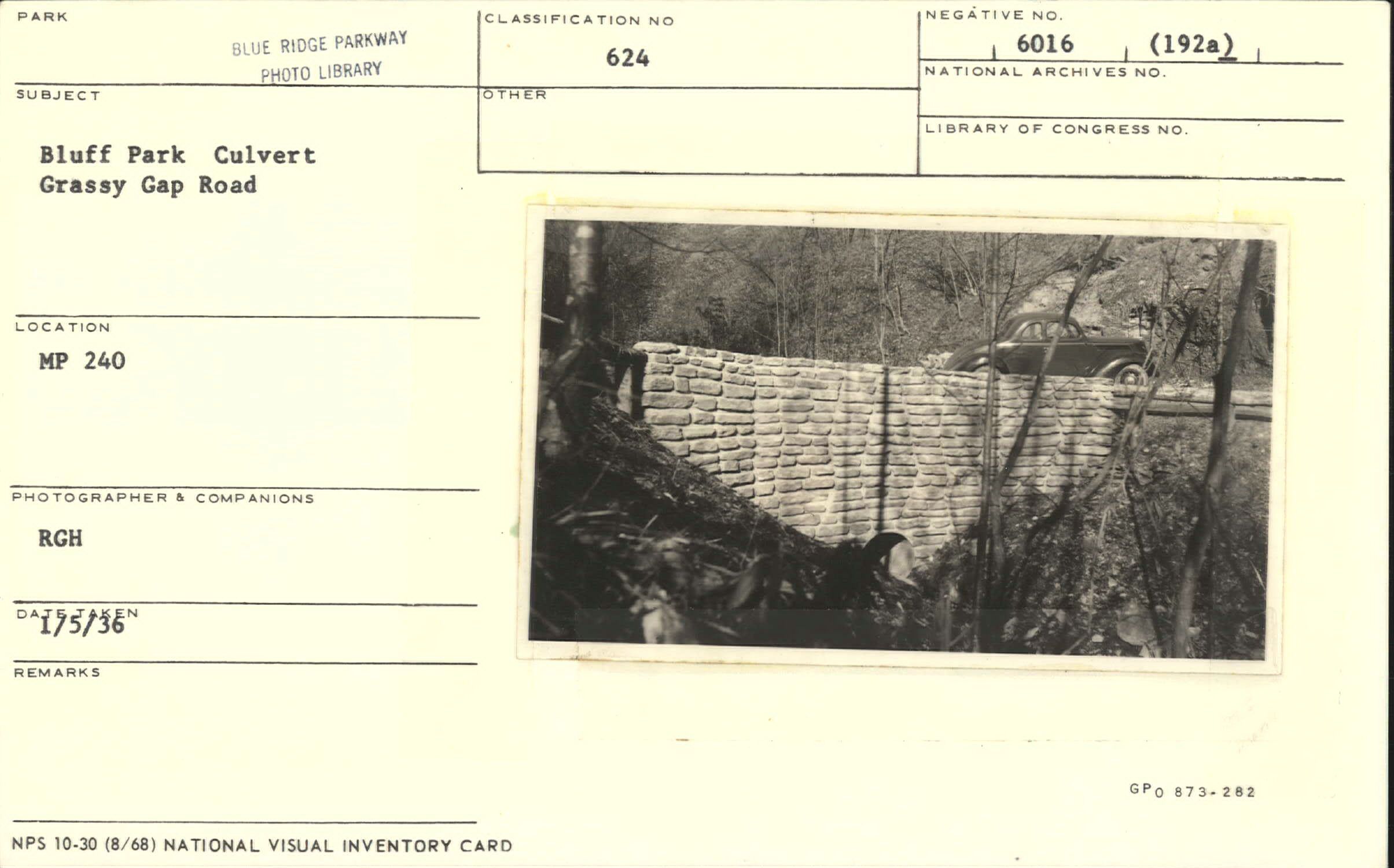 Bluff Park Culvert with vehicle