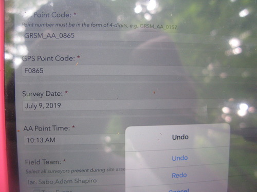 GRSM Accuracy Assessment. Plot Code: GRSM_AA_0865_1