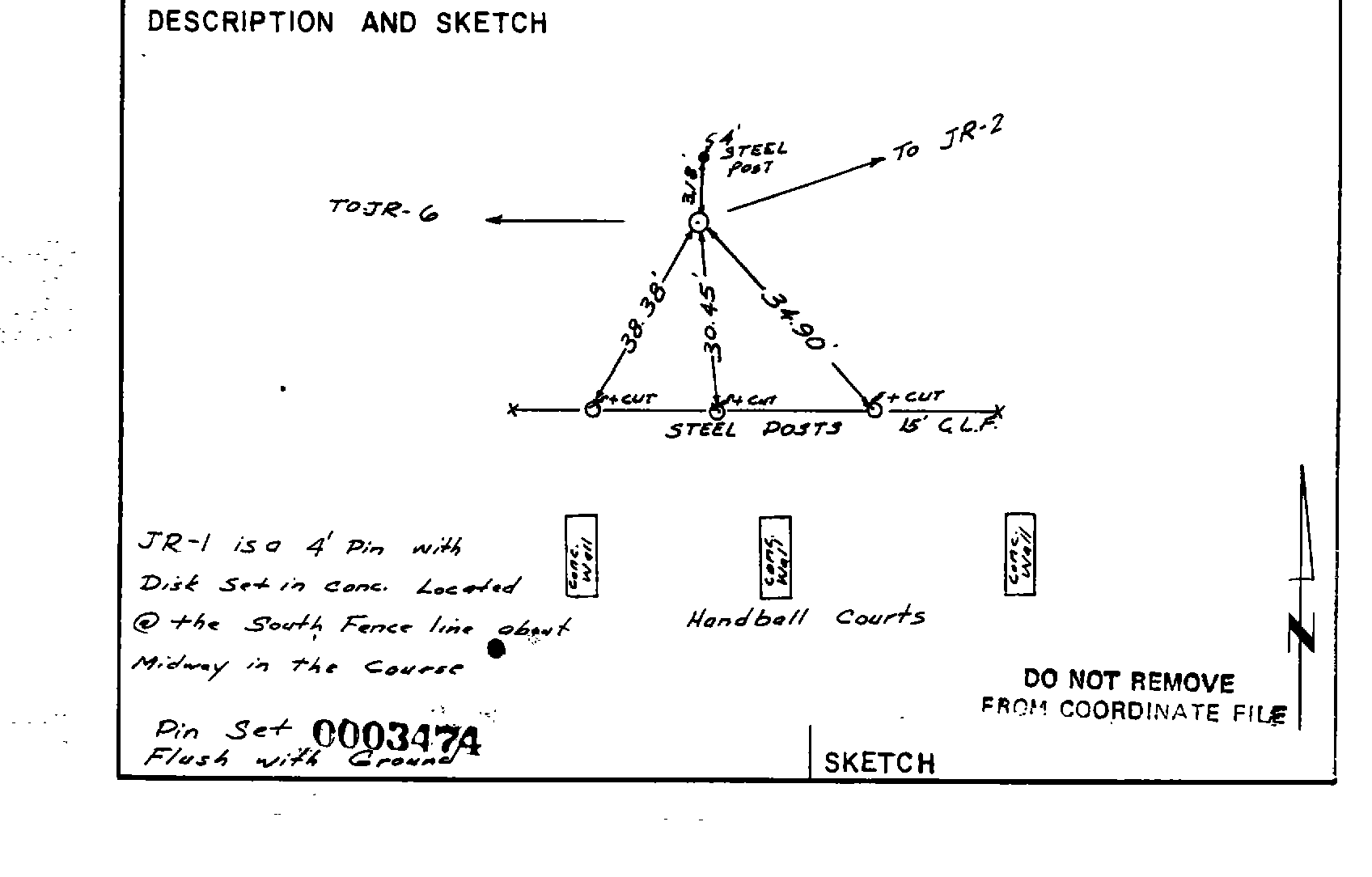 00003474 Survey Monumentation Sketch