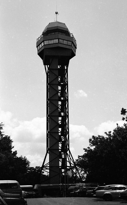 Black and White Photograph of the Mountain Tower
