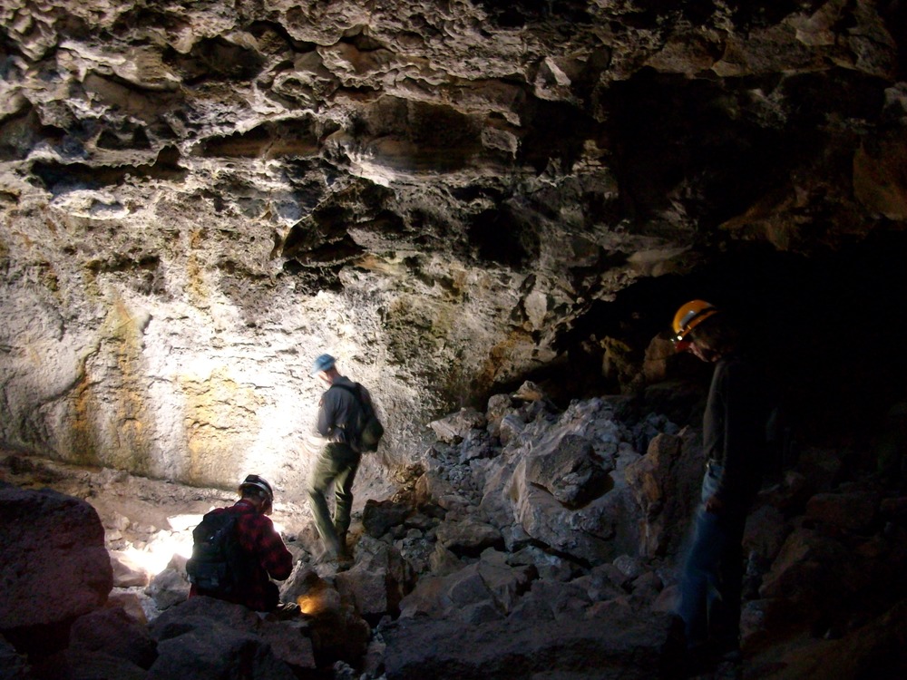 A section of tube is bathed in light from a small skylight.