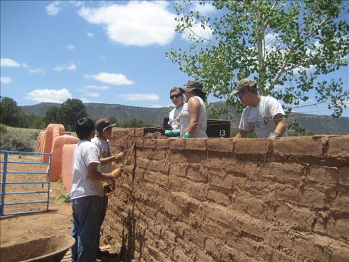 FY13 YCC Recontruction of Trading Post Courtyard Wall at Pecos National Historical Park in July 2013