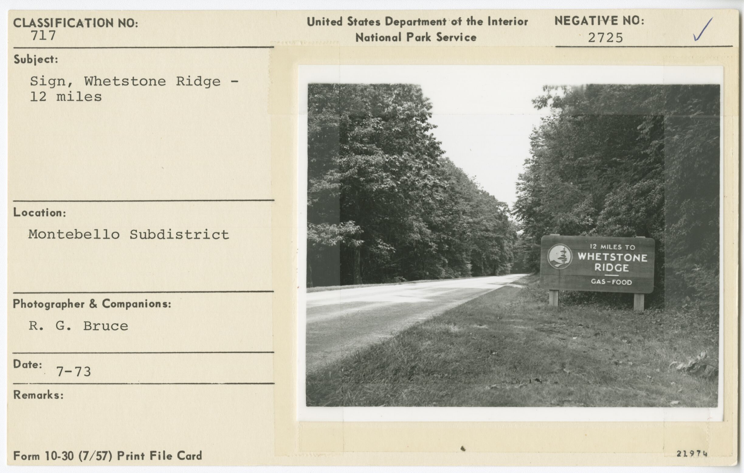 Sign for "12 Miles to Whetstone Ridge"