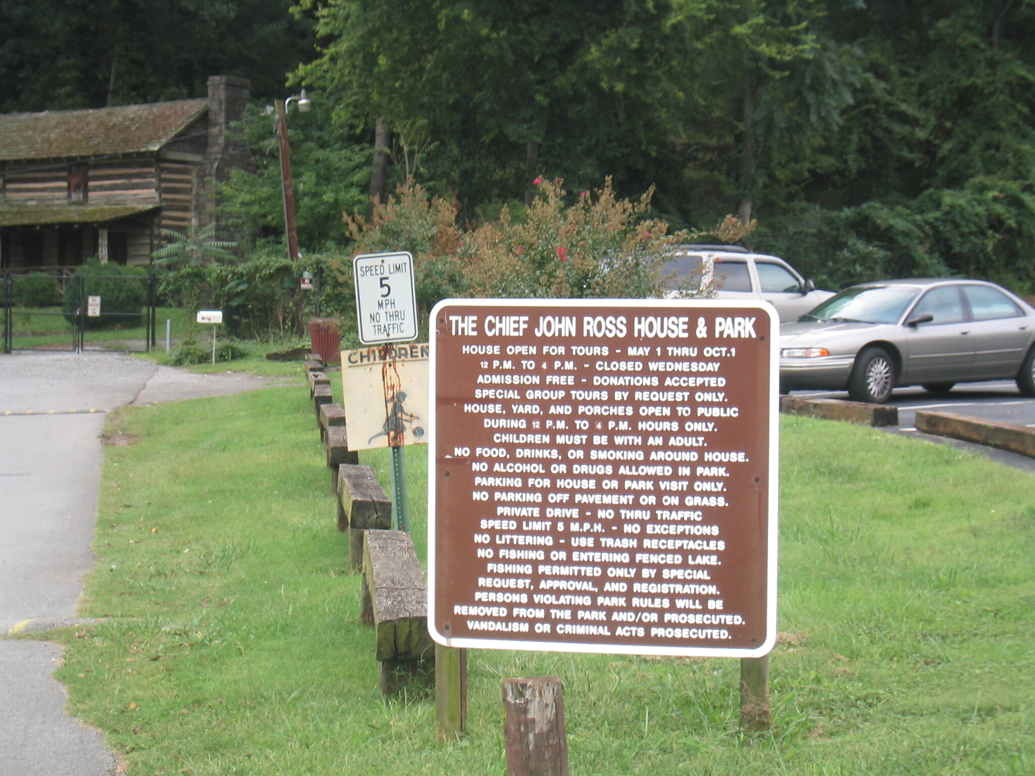 A non-NTIR sign at the Chief John Ross House and Park in Rossville, Georgia