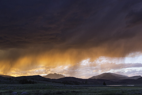 Thunderstorm at sunset, Swan Lake Flat