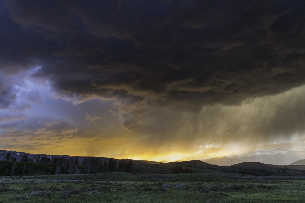 Thunderstorm at sunset, Swan Lake Flat