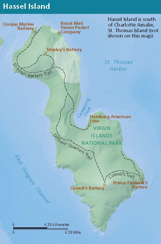 Virgin Islands National Park Hassel Island Map