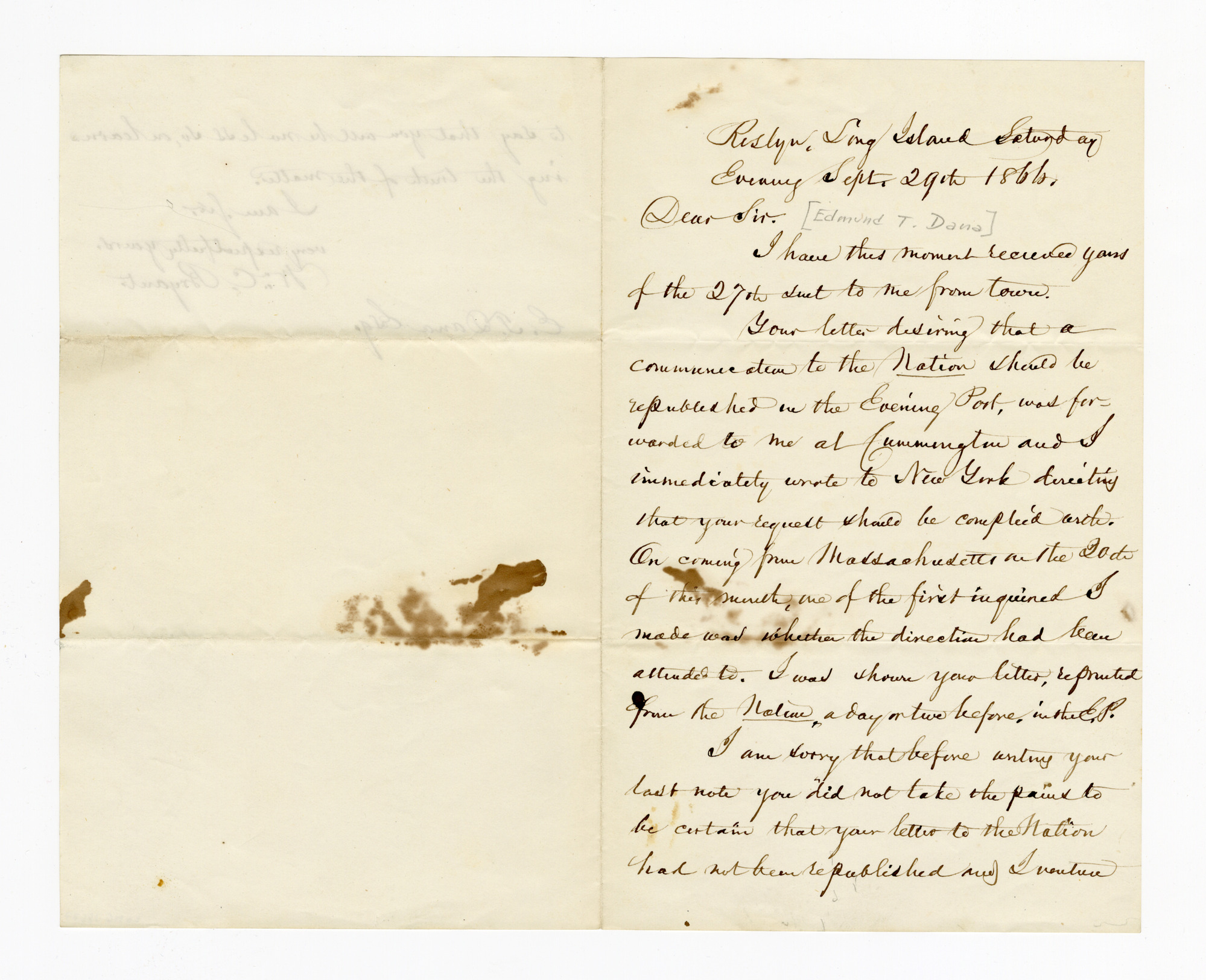 Manuscript letter