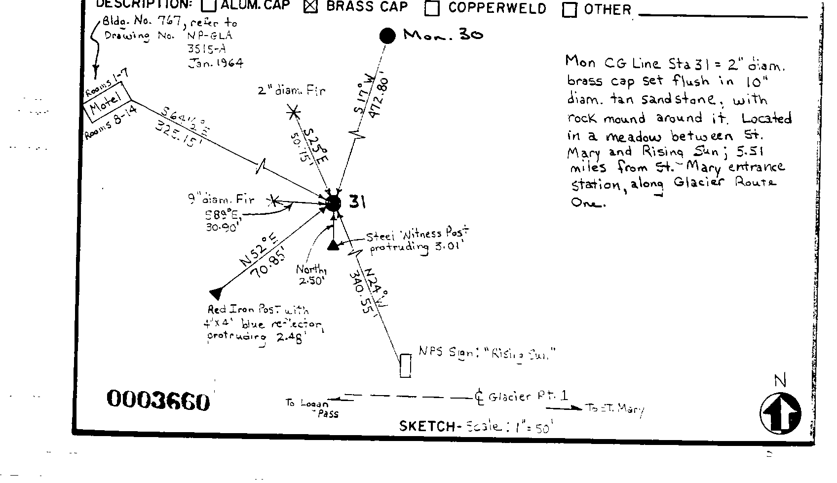 00003660 Survey Monumentation Sketch