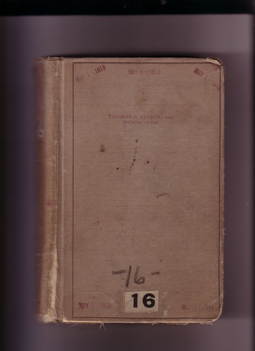 Thomas Edison's New York City Recording Studio Cash Book 16 (of 21), Image 01 (of 305).
