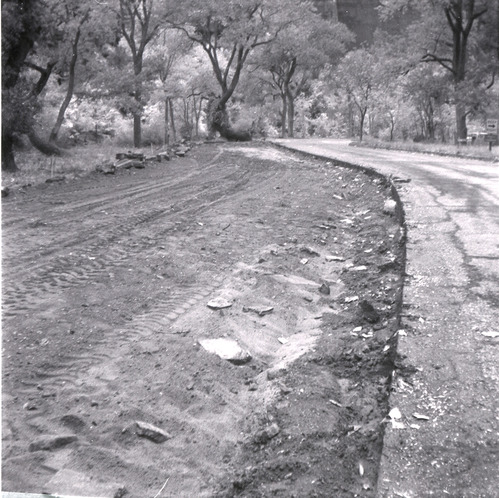 Dirt road during construction along the scenic canyon drive near the Grotto.