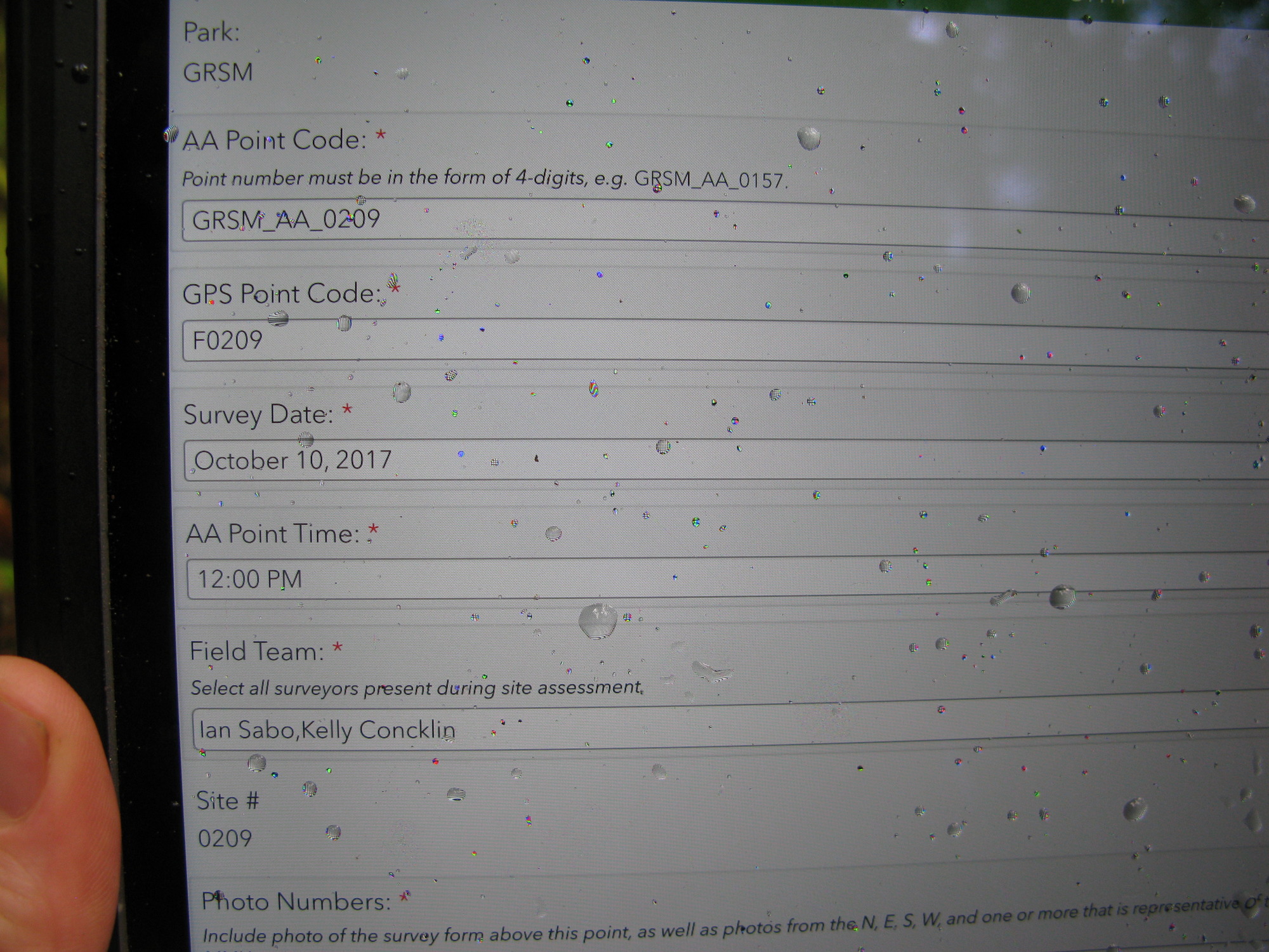 GRSM Accuracy Assessment. Plot Code: GRSM_AA_0209_1