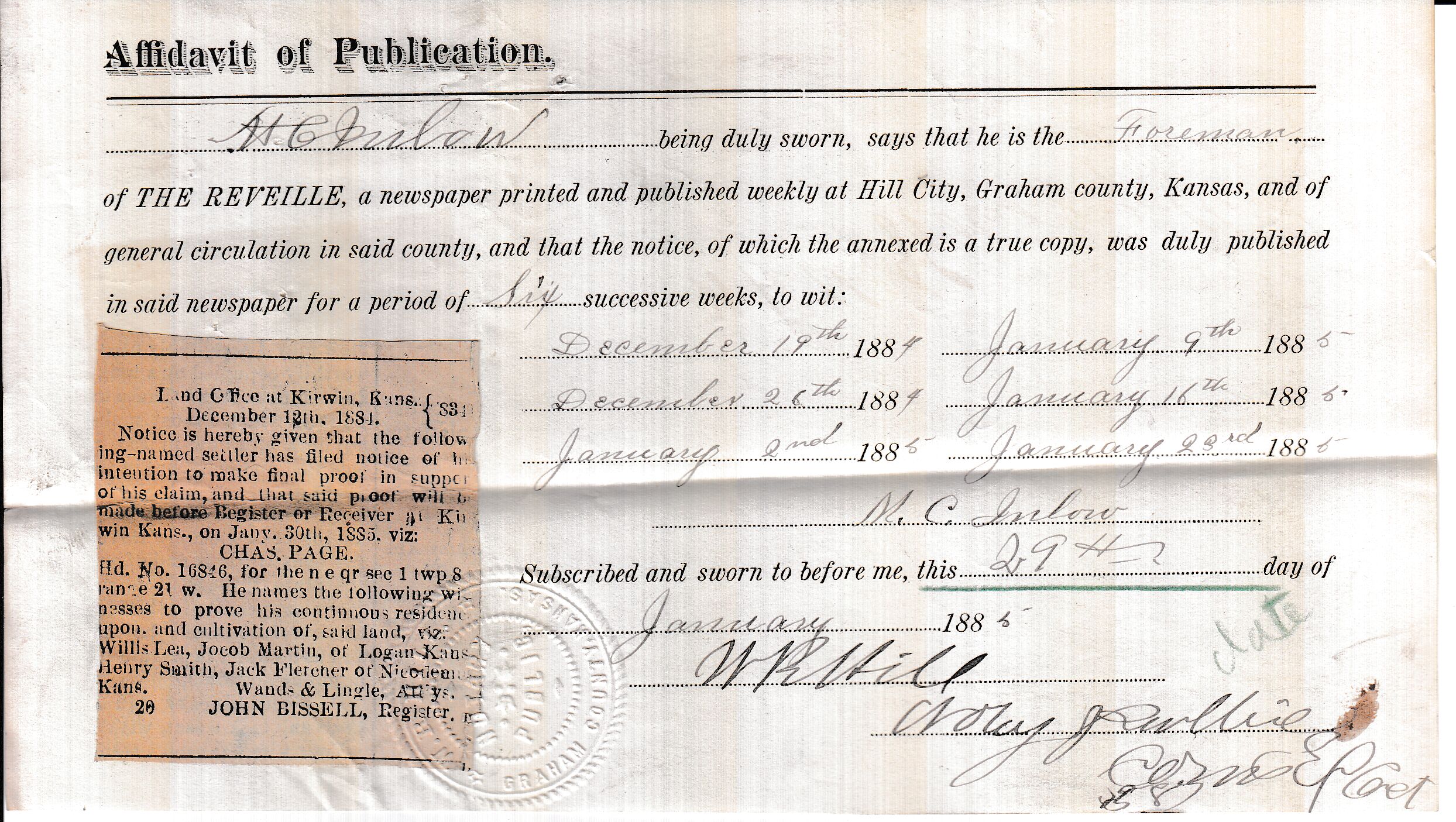 Scanned image of form. See description for text.
