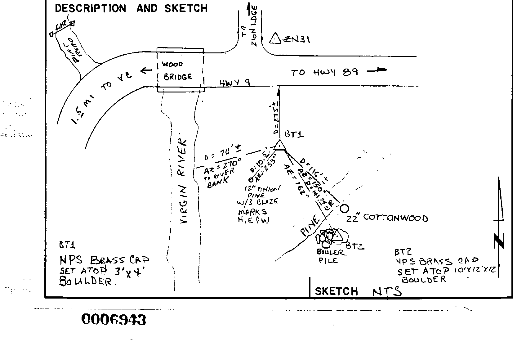 00006943 Survey Monumentation Sketch