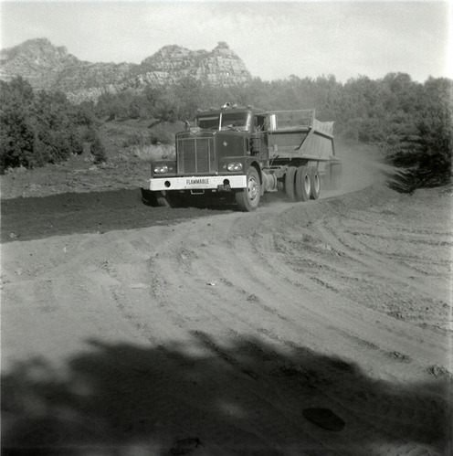 Construction vehicle during road grading to Chamberlain Ranch and the Narrows.