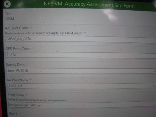 GRSM Accuracy Assessment. Plot Code: GRSM_AA_0676_1