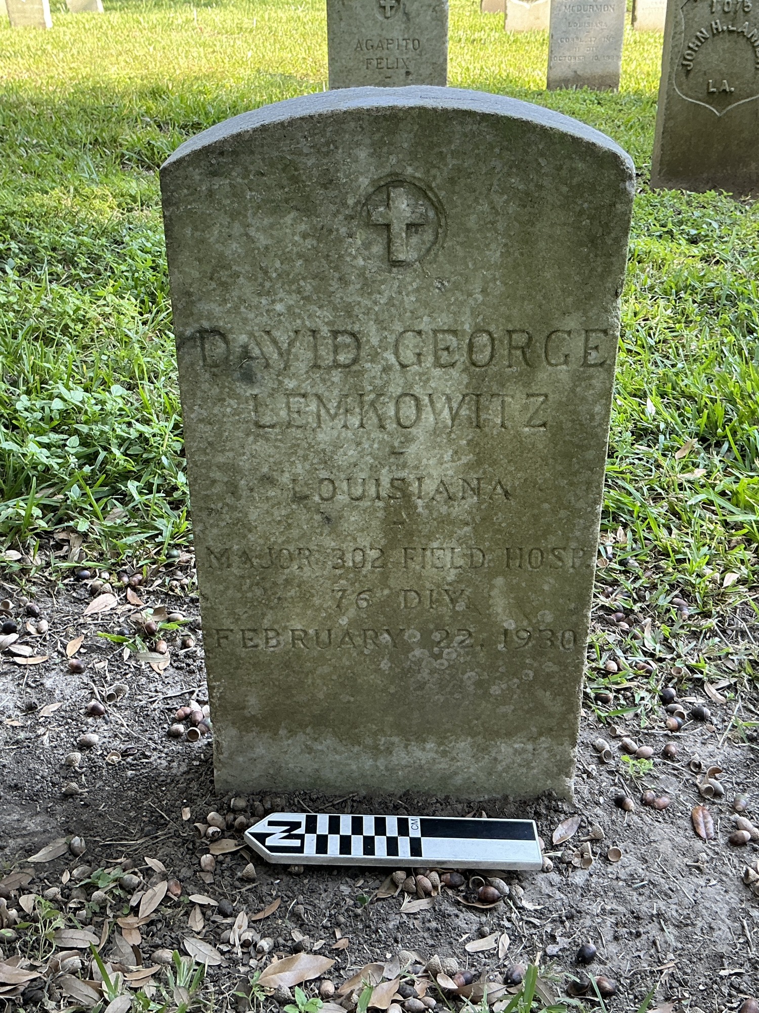 Extra image of upright marble headstone with flat face.
