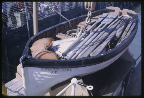 Exterior details of the Eppleton Hall (built 1914; tugboat) upon her arrival in San Francisco from Newcastle, England.