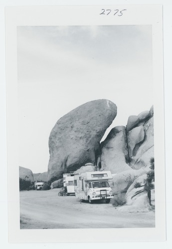 Black and white image of Belle Campground