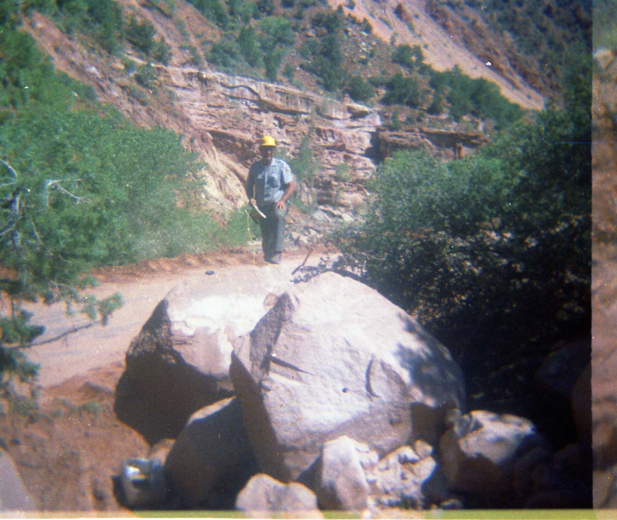 Color photos of flood damage from the flood of 1975.