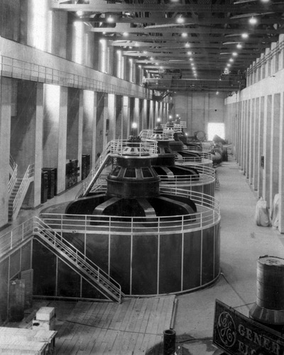 Row of generators with staircases leading up to them