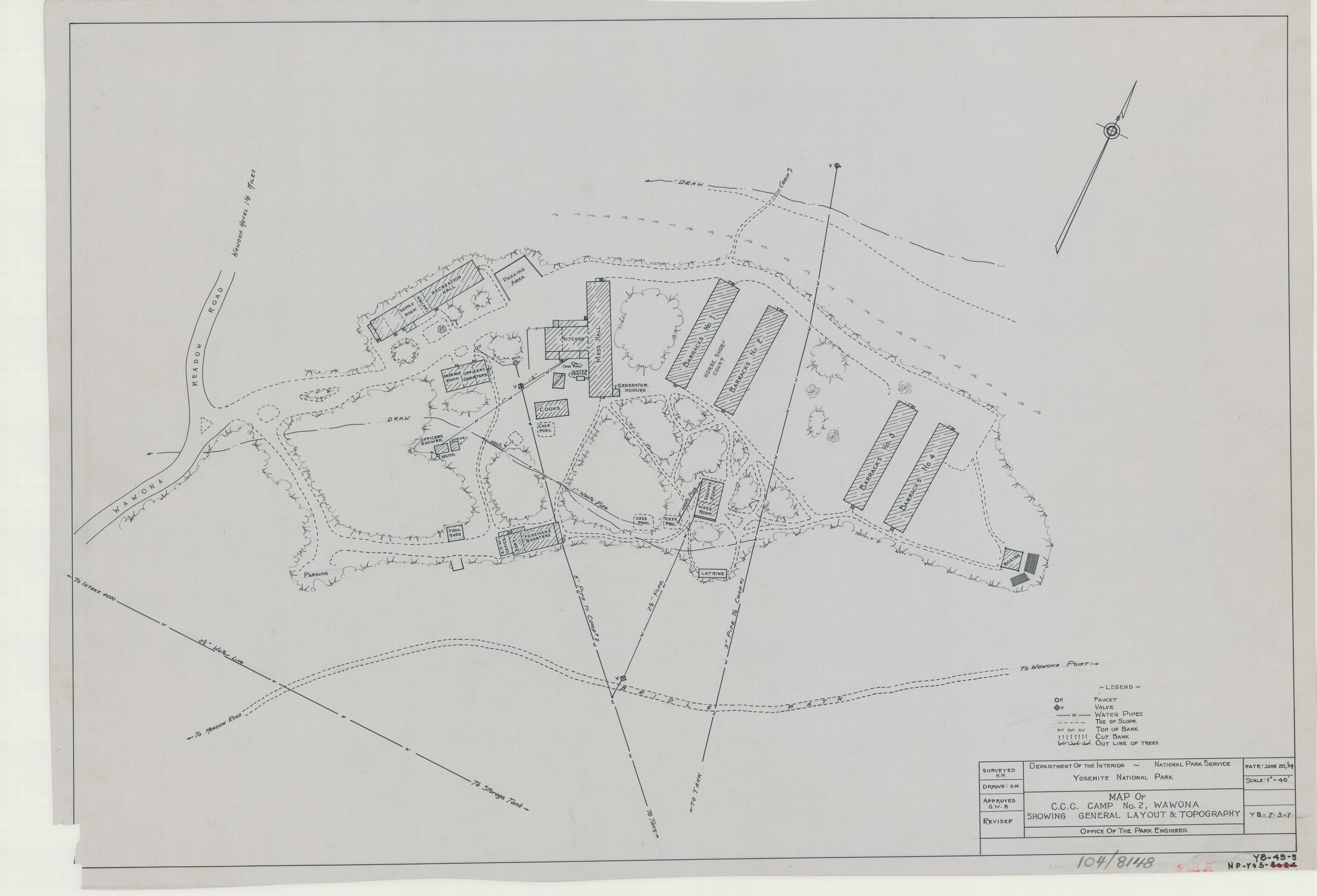 Map of CCC Camp No. 2 - Wawona