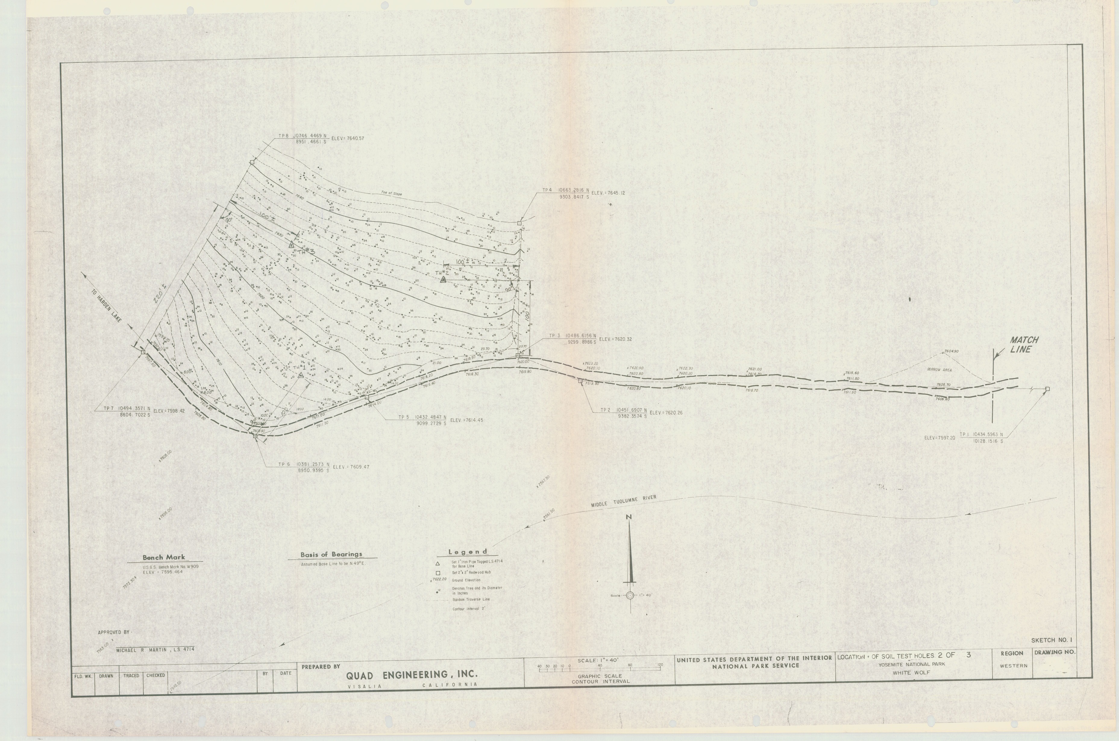 Location of Soil Test Holes Yosemite National Park White Wolf