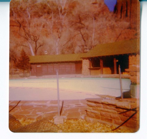Pool and bathhouse at Zion Lodge.