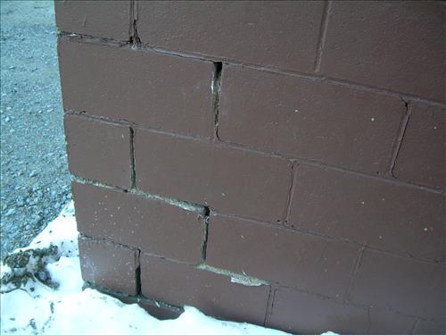 Failing Concrete Masonry Units (CMU) in Acadia National Park Maintenance Buildings, January 2010