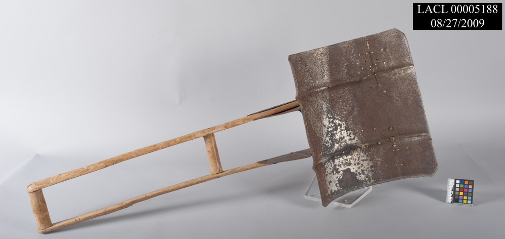 Hand made snow shovel