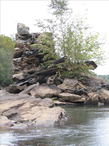 Images of the remnants of Miller Covered Bridge at Horseshoe Bend NMP in October 2007