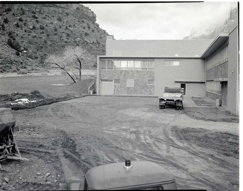 Clearing area for construction of employee parking area at rear of the Mission 66 Visitor Center and Museum.