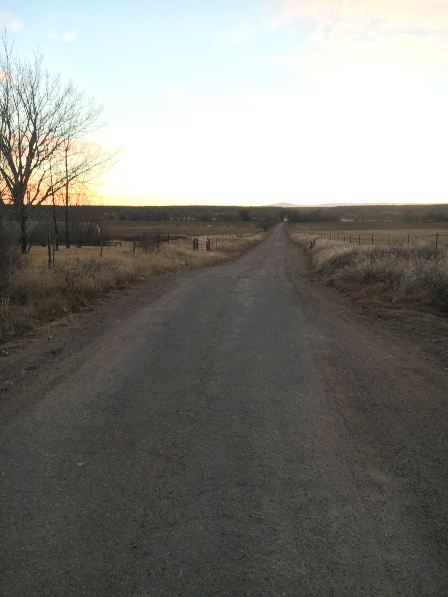 View into Tiptonville, NM at dusk