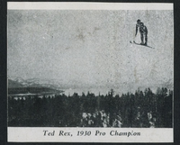 Newspaper Clipping: Ted Rex, Champion Lassen Ski Tournament. Arthur G. Holmes Collection Album 5: Clippings about ski jumping tournament