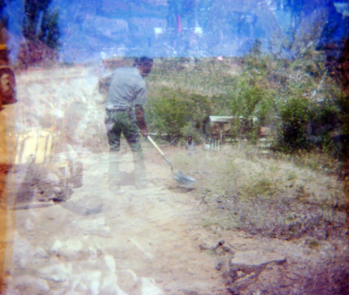 Color Photos of trail construction at Pipe Springs.