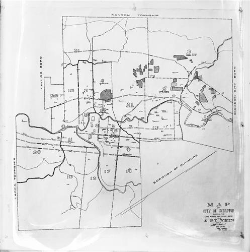 A1005-A1015--Scranton, PA--Map--Showing Caved, Robbed, and Filled Areas [1913]