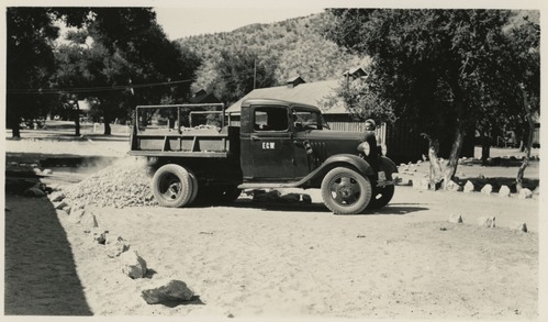 Truck Dumping Rocks for Camp Pinnacles Construction