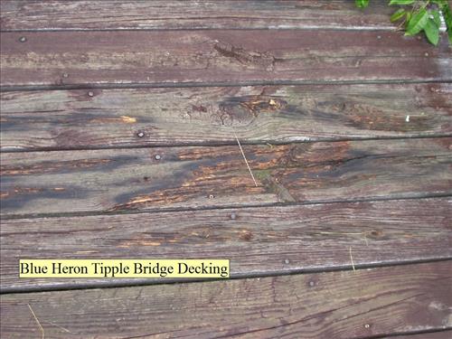 Wooden Decking ready to be replaced at Blue Heron Area of Big South Fork NRRA in 2013.