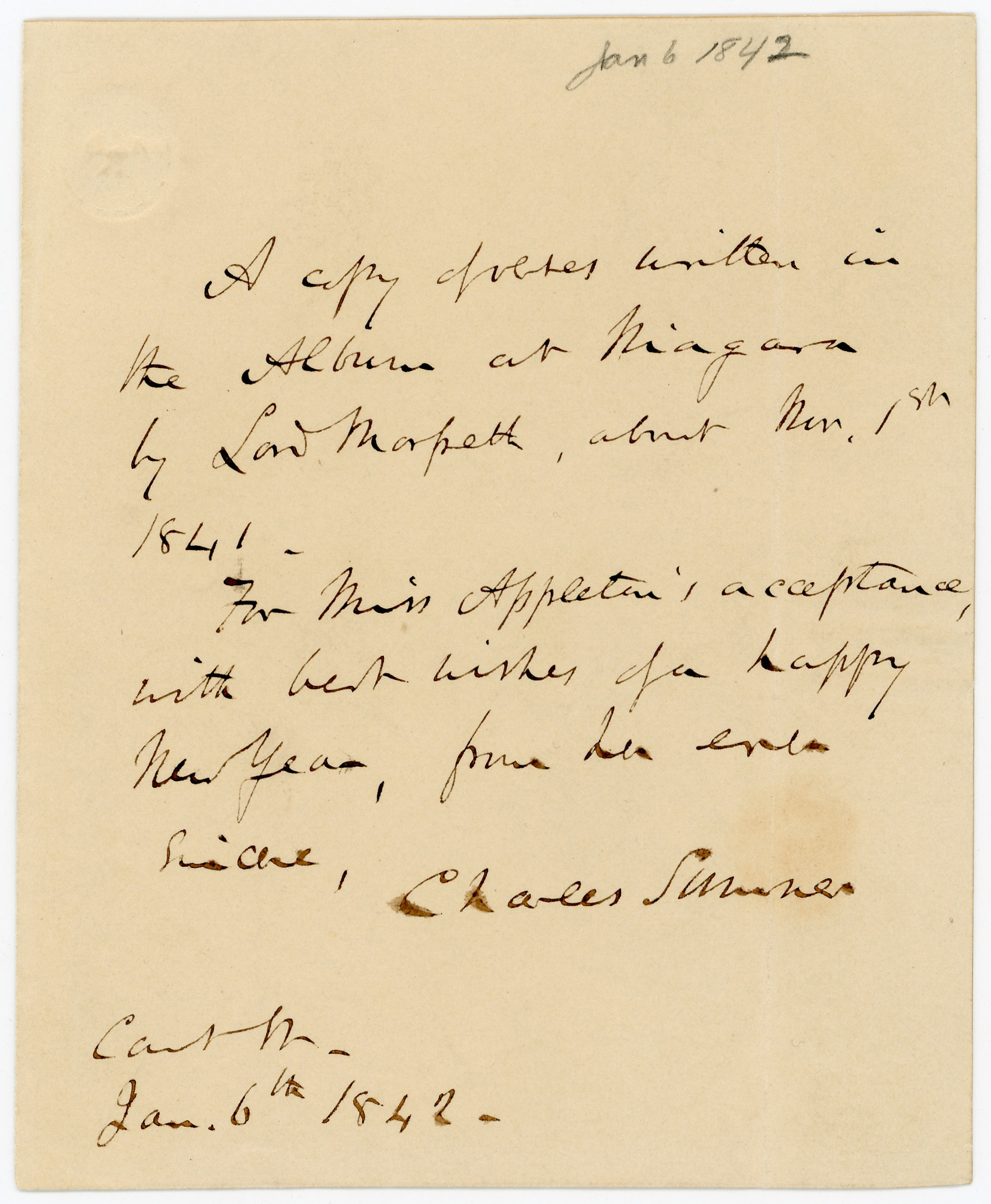Manuscript letter