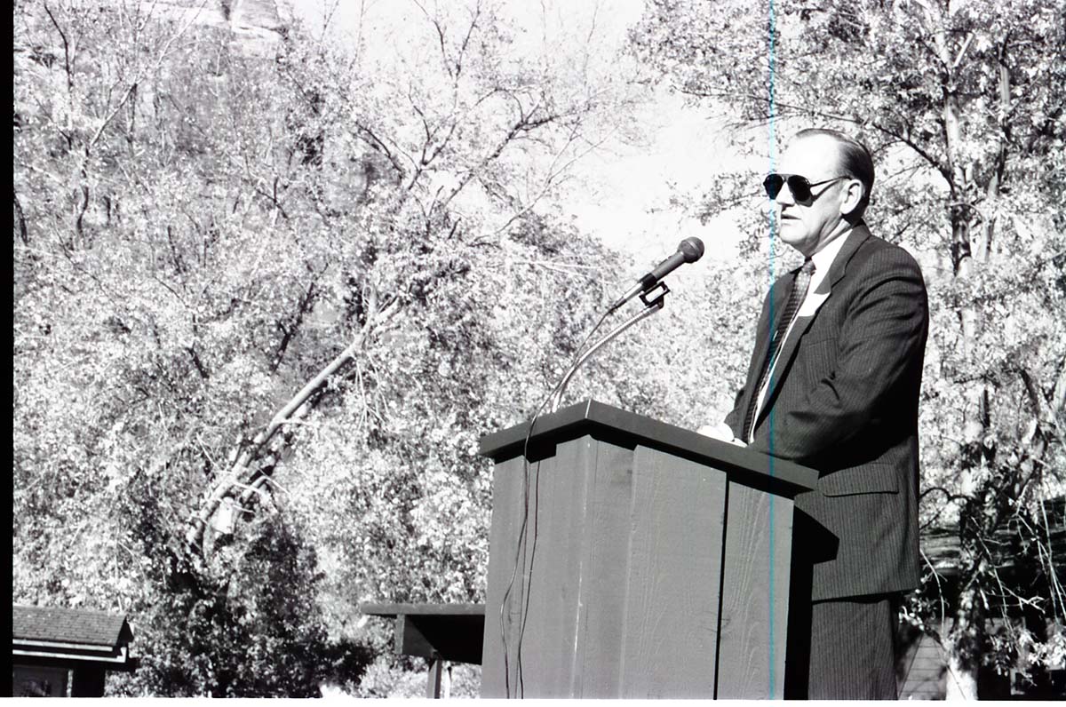BW Photos of the Zion Lodge Rededication Ceremony.