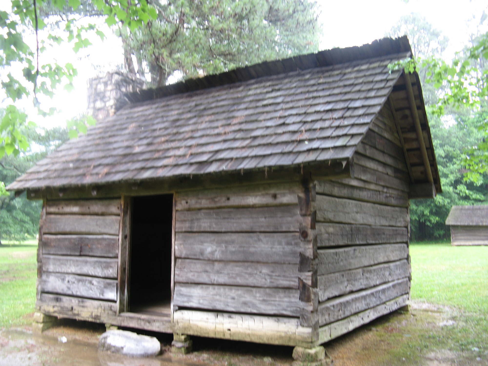 A small cabin structure at New Echota Historic Site in Gordon County, Georgia